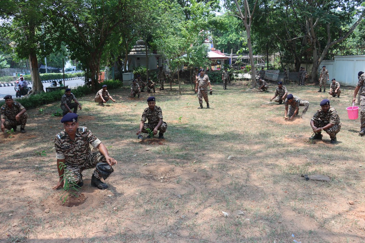 GcBbsr's tweet photo. Plantation Drive in GC CRPF, BBSR on World Environment day @5th June @crpfindia @CentralZoneCrpf @CRPF_Odisha https://t.co/dcPjXAuZHz