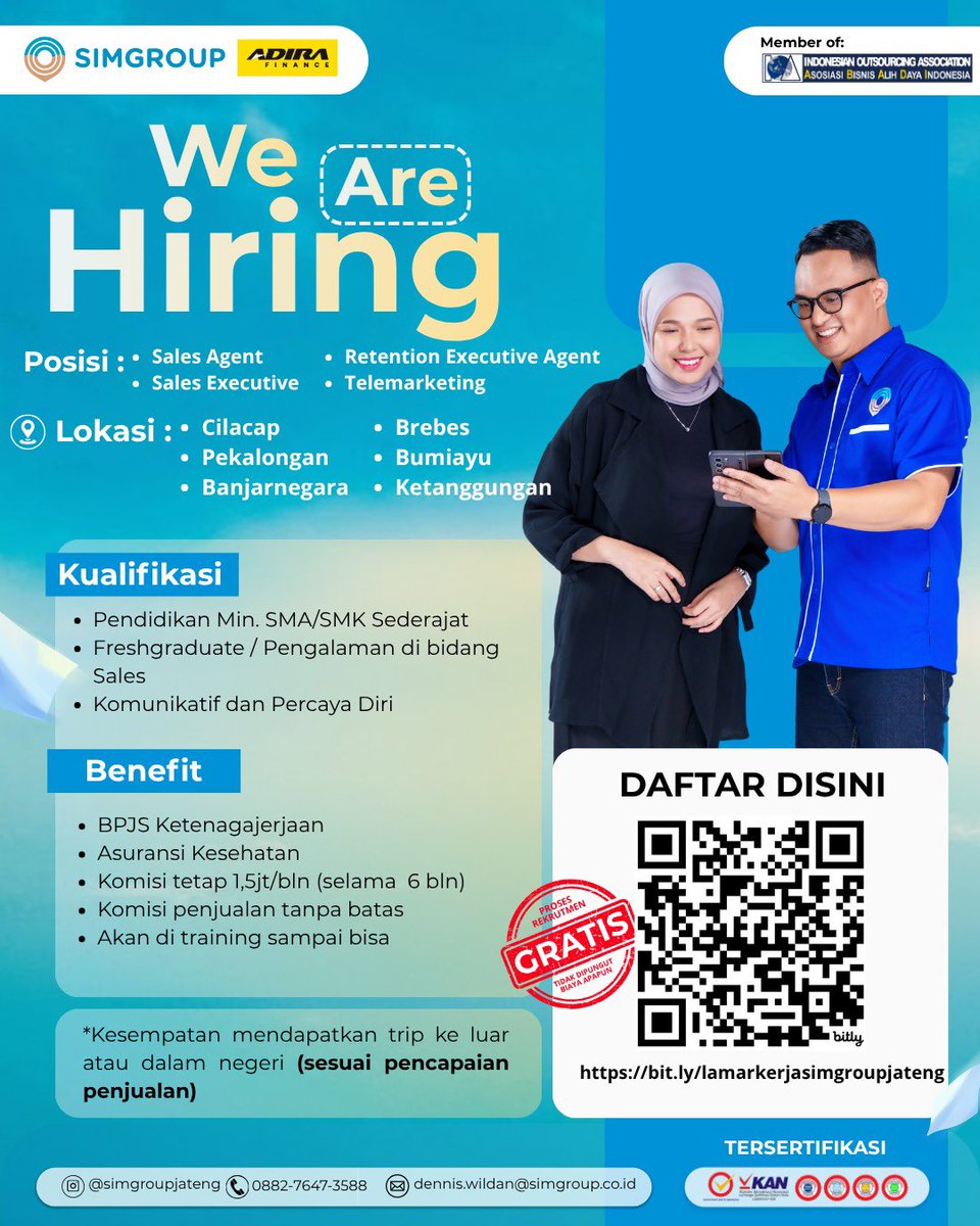 hifdzikhoir's tweet photo. Ini ada info lowongan dari temanku. Silahkan yang lagi cari kerja https://t.co/wLZiUlts21