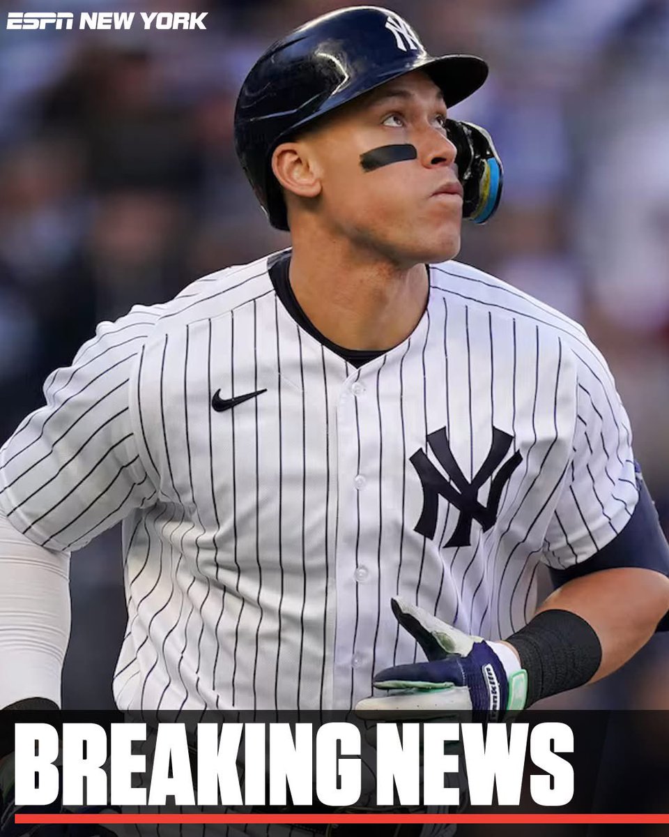 ESPNNewYork's tweet photo. BREAKING: Aaron Judge has been diagnosed with a stress fracture of the first rib on his right side, the Yankees announced.

He will be reimaged in approximately four to six weeks. 

"Judge is expected to return at some point this season."

(via @jorgecastillo) https://t.co/n2YqNzYO5a