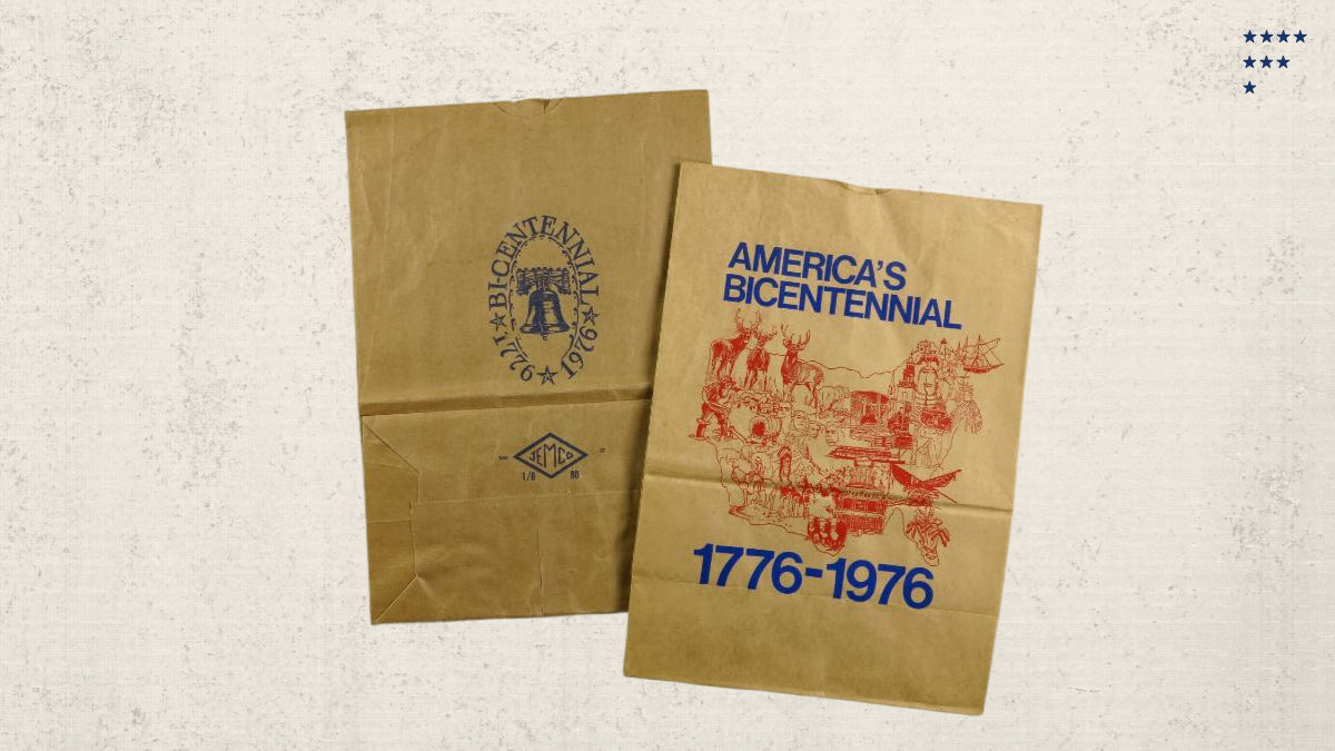 afuturebuilt's tweet photo. In 1976 our grocery bags were patriotic! 🇺🇸 https://t.co/eFP9xrCd4I