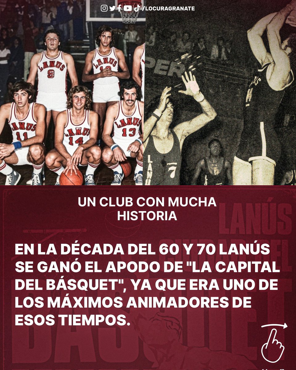 LocuraGranate_'s tweet photo. 🇱🇻🏀🇦🇷 𝙇𝘼𝙉𝙐𝙎: 𝙇𝘼 𝘾𝘼𝙋𝙄𝙏𝘼𝙇 𝙉𝘼𝘾𝙄𝙊𝙉𝘼𝙇 𝘿𝙀𝙇 𝘽𝘼𝙎𝙌𝙐𝙀𝙏

Conoce la rica historia del Básquetbol del Club Atlético Lanús en este hilo. Desde aquel primer equipo formado en 1931 hasta el reciente regreso a la Liga Nacional, el básquet de Lanús escribió páginas inolvidables que lo convirtieron en uno de los clubes más importantes del país.

Sigue. 🧵
