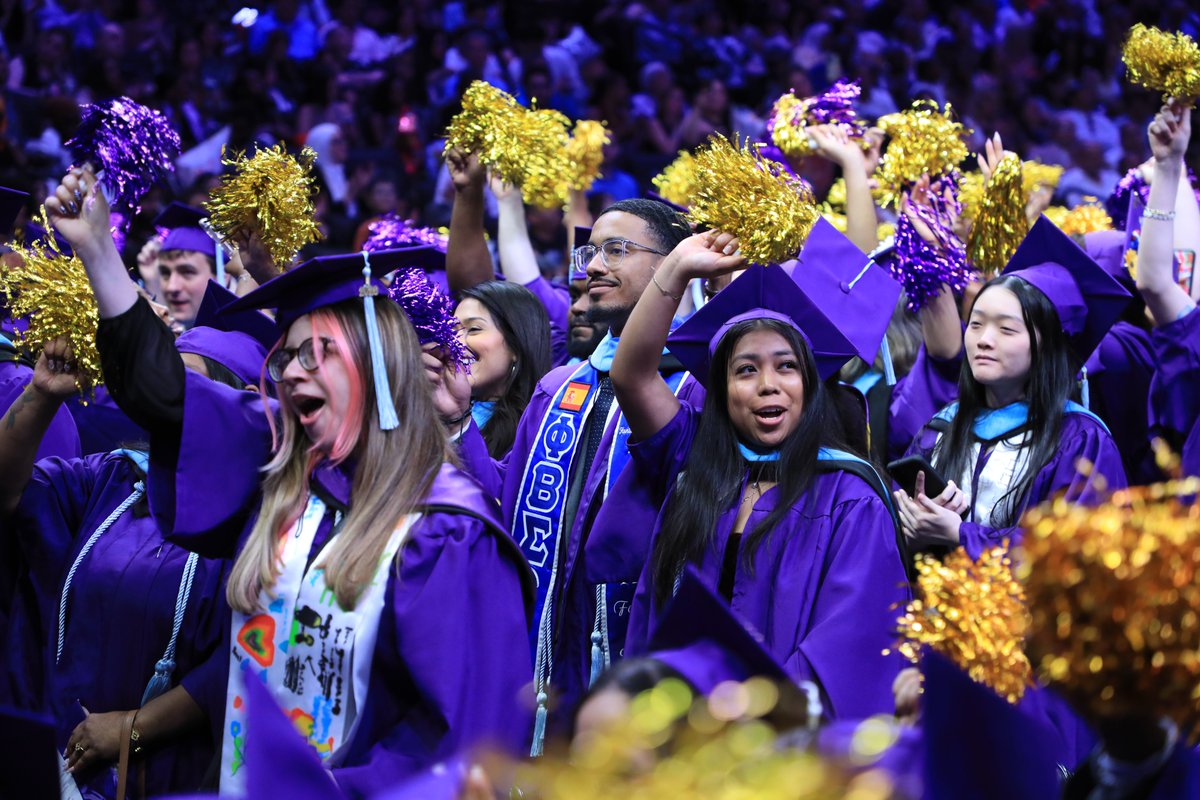 Hunter_College's tweet photo. To the Hunter College #Classof2026, YOU DID IT! You are the movers, shakers, caregivers, educators, artists, and leaders of tomorrow. We are so proud of all you’ve achieved. Remember, you’ll always have a #HomeatHunter. CONGRATULATIONS! 💜🎓✨#HunterGrad2026 https://t.co/sFS2vPraRE