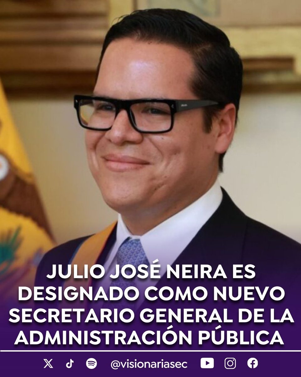 visionariasec's tweet photo. #MiradaNacionalEC | Tras el anuncio de fusiones de ministerios, con el objetivo de hacer más eficiente al sector público, se dispuso que Cynthia Gellibert dirija el nuevo Ministerio de Trabajo y Desarrollo Humano. Ella venía presidiendo la Secretaría General de la Administración Pública y Gabinete de la Presidencia.

En su lugar, el presidente Daniel Noboa designó a Julio José Neira, uno de sus colaboradores de mayor confianza y quien ya había ocupado varios cargos de suma importancia en el Gobierno.