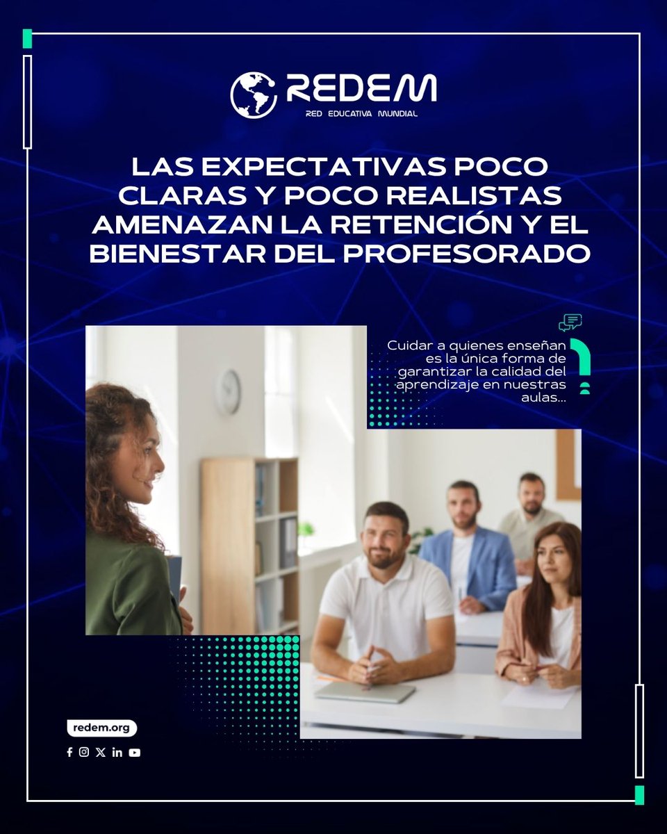 REDEM's tweet photo. Las expectativas poco realistas y la falta de orientación institucional ante nuevos retos, como la IA, están disparando el agotamiento y afectando la retención del profesorado...
Conoce más aquí:👇
https://t.co/YRYX63LeaU
#BienestarDocente #Educación #RetenciónDocente #REDEM https://t.co/rmS8w9wVRV