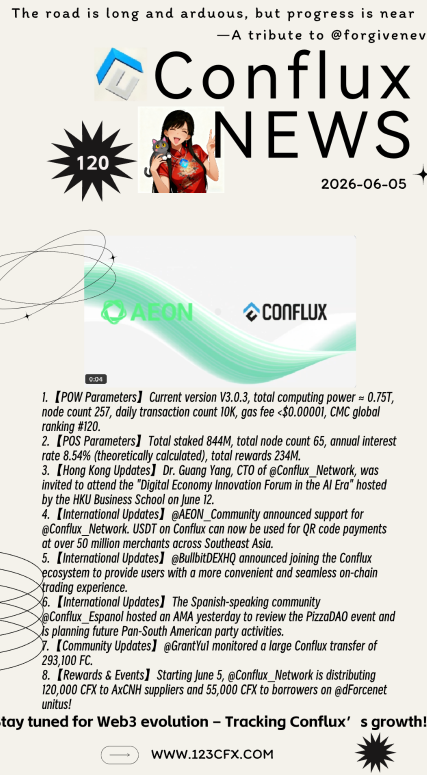 ConfluxObserver's tweet photo. @Conflux_Network
@AEON_Community
@BullbitDEXHQ
@Conflux_Espanol
@GrantYu1
@dForcenet
@GuangYang_9 https://t.co/zD4FavSqCw
