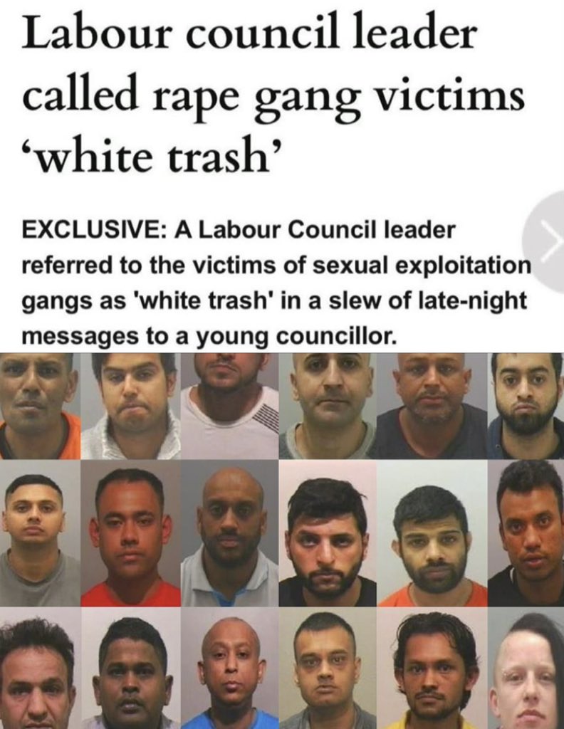 TruthFairy131's tweet photo. What Labour UK really thinks about young White girls that have been groomed, trafficked, abused, tortured, traumatised, r*ped & killed by foreign pedo’s.

They call them ‘WHITE TRASH’ 🤨

Many of these young White abuse victims have also taken their own lives after suffering unimaginable trauma.

How the hell are these evil people still in power? 😡