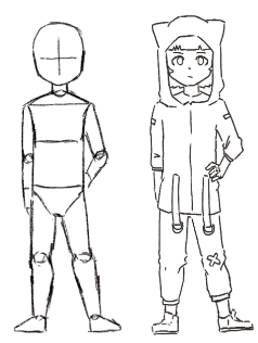 Gacsbe's tweet photo. When you are forced to draw guidelines for your character but you know deep inside you're not even going to follow most of it https://t.co/9a2s3UYW90