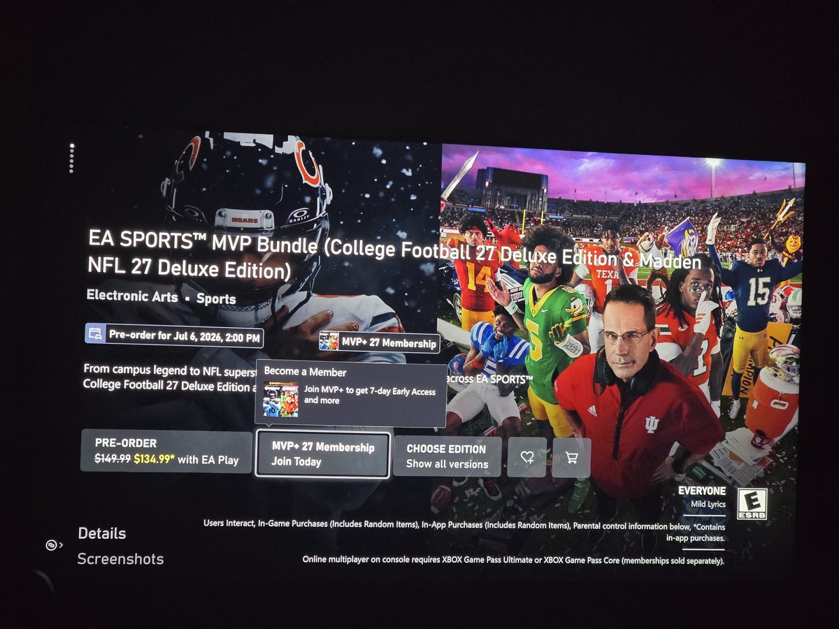 dbell2010's tweet photo. @MaddenNFLDirect Click on the MVP Bundle then when you go to it they will ask you to join the MVP+ on Xbox https://t.co/86RJYzoly2