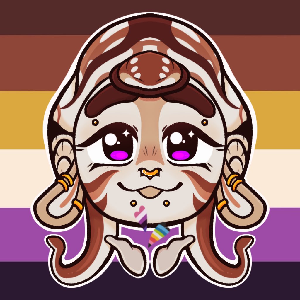 Bleatjio's tweet photo. By the way, happy pride! 🏳️‍🌈🏳️‍⚧️

I feel like I went full circle with my identities and I feel much more comfortable in them. Take a little chibi headshot of Naija as a way to represent that :) https://t.co/qASg0cjf0b