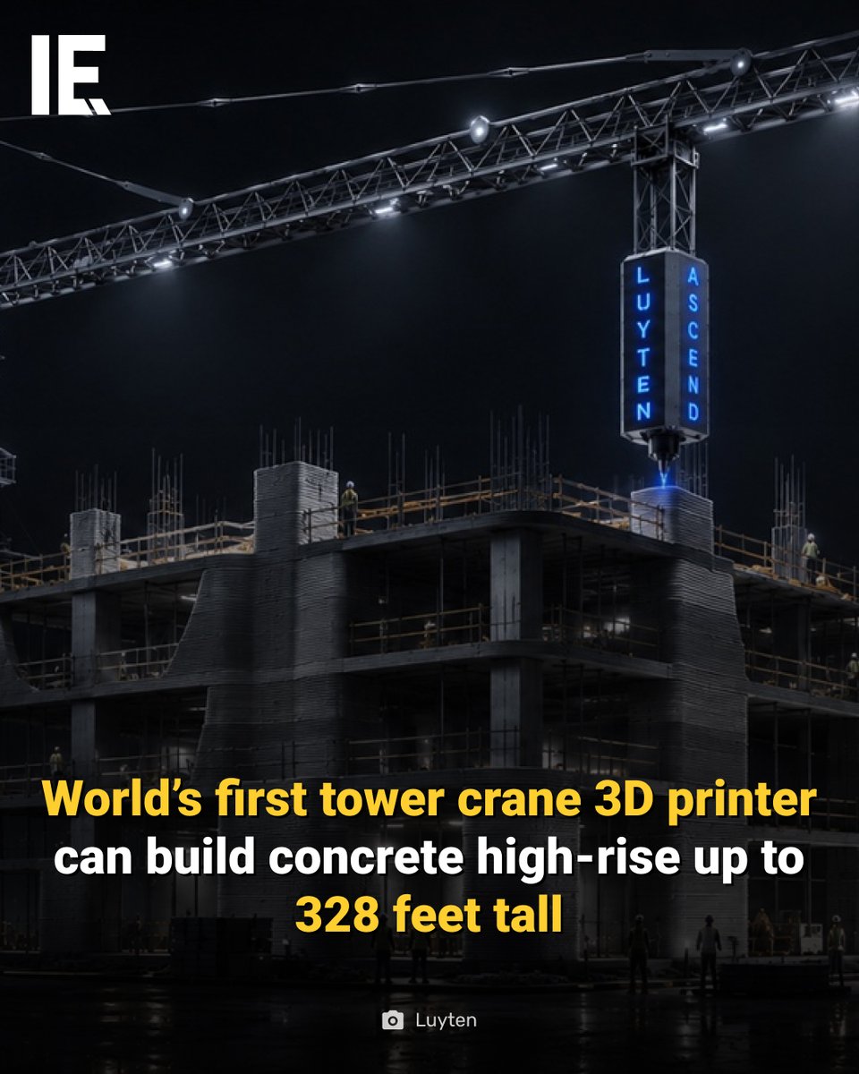 IntEngineering's tweet photo. The world's first tower crane 3D printer promises faster construction of buildings, factories, and infrastructure.
https://t.co/rxi0IHPgW8
#3DPrintedBuilding #ConstructionRobotics #ConcreteProduction https://t.co/lJypAsXIf1