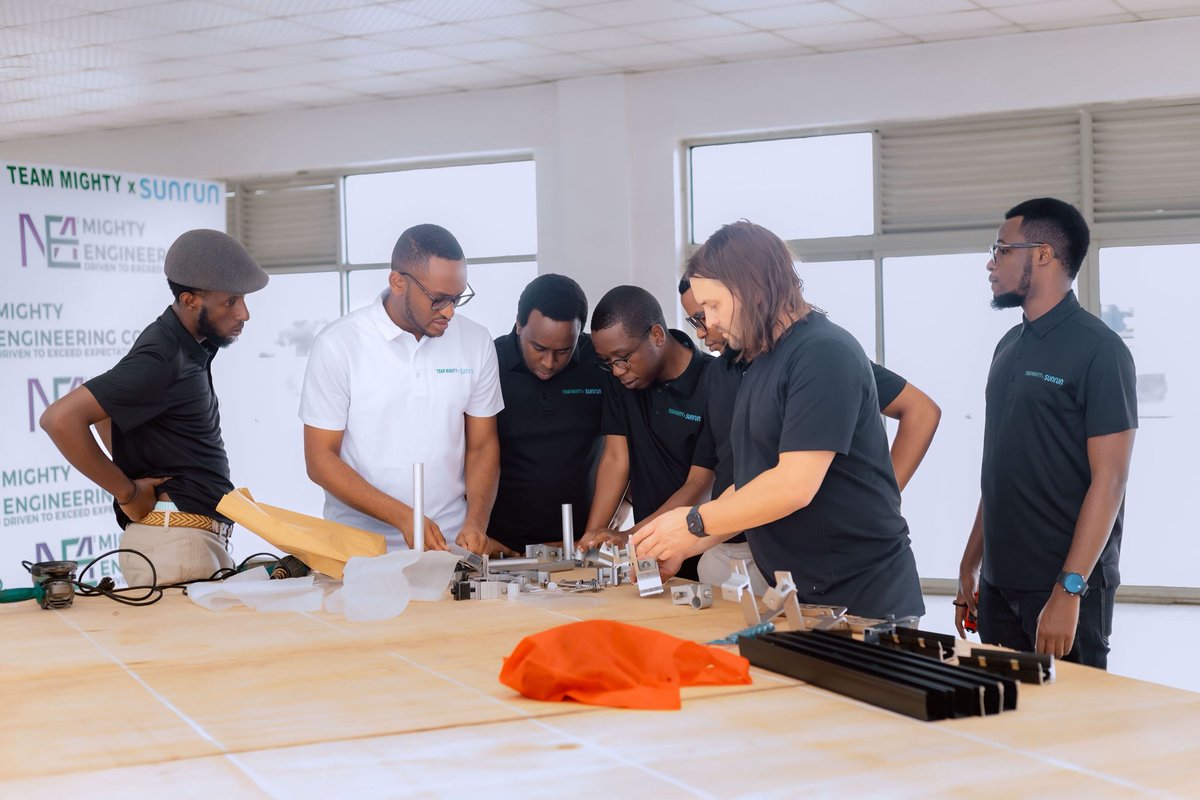 MEngineeringCo1's tweet photo. From Kigali engineering tables to solar powered homes in America. The Sunrun team joined Mighty Engineers Rwanda to demonstrate how their innovative designs become real-world solar installations. https://t.co/E8wqNhLc9r