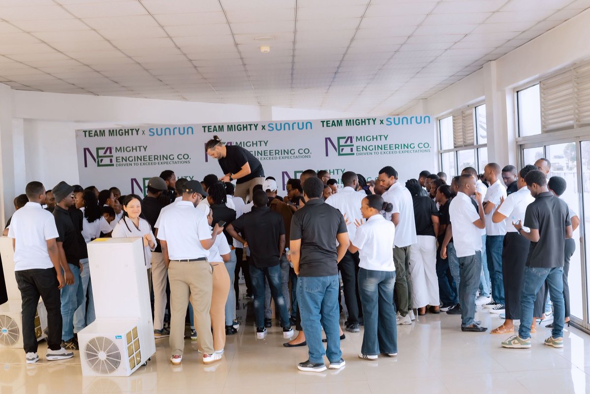 MEngineeringCo1's tweet photo. From Kigali engineering tables to solar powered homes in America. The Sunrun team joined Mighty Engineers Rwanda to demonstrate how their innovative designs become real-world solar installations. https://t.co/E8wqNhLc9r
