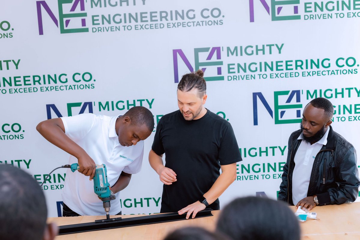 MEngineeringCo1's tweet photo. From Kigali engineering tables to solar powered homes in America. The Sunrun team joined Mighty Engineers Rwanda to demonstrate how their innovative designs become real-world solar installations. https://t.co/E8wqNhLc9r