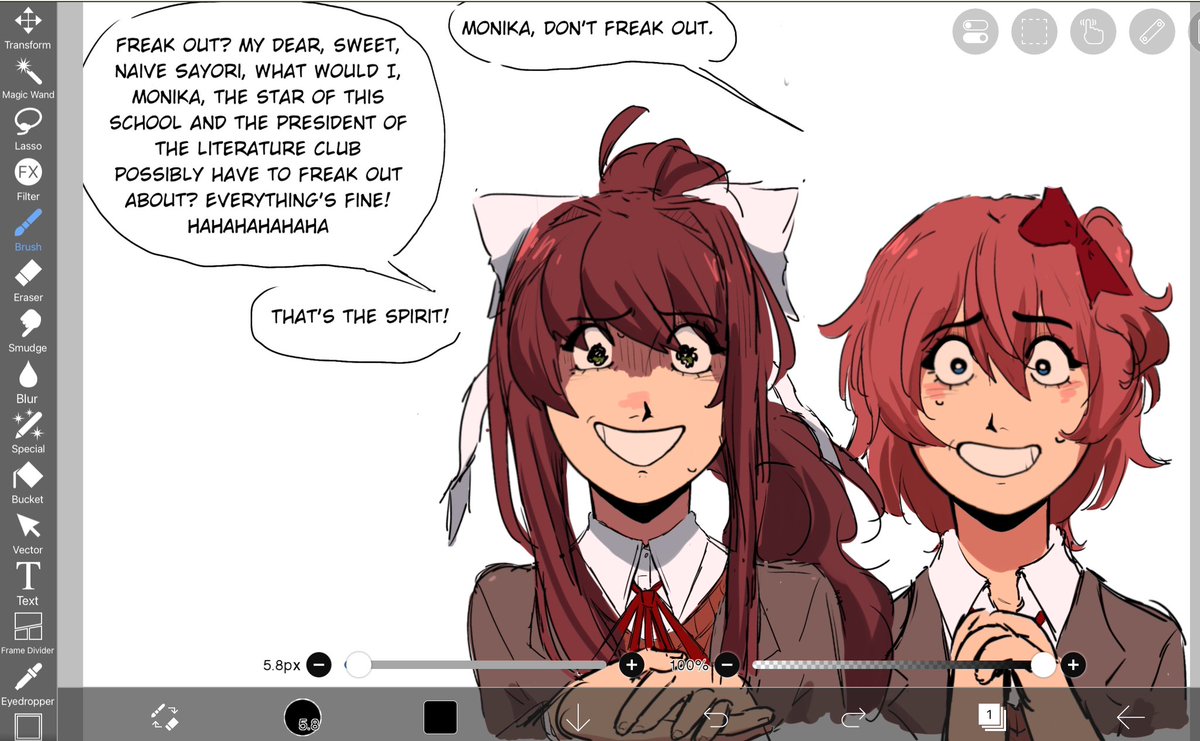Iamnotverywei's tweet photo. Old sayonika doodles #ddlc https://t.co/ZPJ9mqI1Im