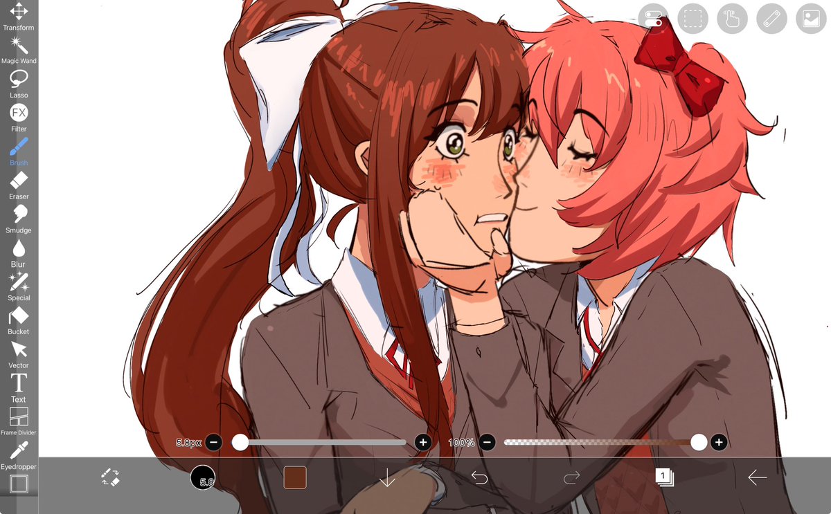 Iamnotverywei's tweet photo. Old sayonika doodles #ddlc https://t.co/ZPJ9mqI1Im