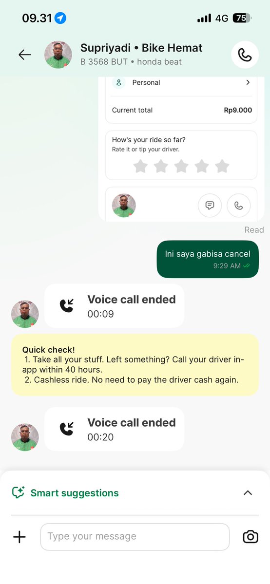 ndevitta's tweet photo. @GrabID ini driver minta cancel. Dari saya dan grabnya sama-sama gabisa cancel. Buang buang waktu. https://t.co/csMTXZk2mx
