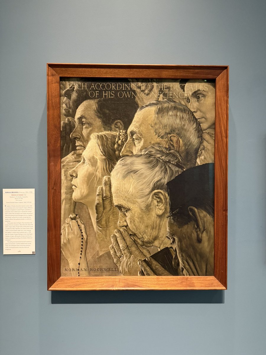 kayroth23's tweet photo. Very cool to see his museum. The infamous piece above represents the Freedom of Speech. The others of the four are Freedom of Want, Freedom of Fear, and Freedom of Worship. All his work is insanely detailed and people oriented, artist dedicated to his craft and style. https://t.co/IjgW0GhRcy
