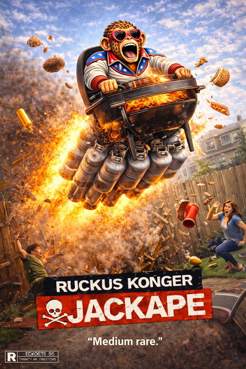 dudeman22_eth's tweet photo. @dudeman22_eth invents the technology.

Ruckus Konger immediately misuses it.

Welcome to JACKAPE.

#JACKAPE #RuckusKonger #Stunt #Extreme #dudeman22 #ApesOnApe https://t.co/1K2vzuwwSx