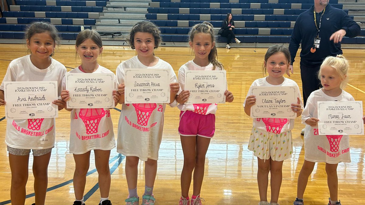 BHSHoundBball's tweet photo. Finished camp strong with Hustle, X Out, Free Throw, Hot Shot, Knockout and Overall Camper Awards! These future Greyhound and Chargers are amazing! Future is bright! @LeechStan @Boernehs @BoerneISD @WACAthletics08 https://t.co/iD5T7IE2Tr
