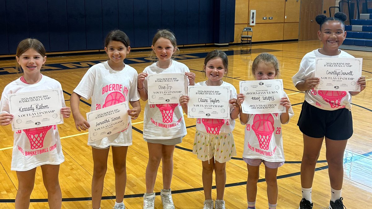 BHSHoundBball's tweet photo. Finished camp strong with Hustle, X Out, Free Throw, Hot Shot, Knockout and Overall Camper Awards! These future Greyhound and Chargers are amazing! Future is bright! @LeechStan @Boernehs @BoerneISD @WACAthletics08 https://t.co/iD5T7IE2Tr