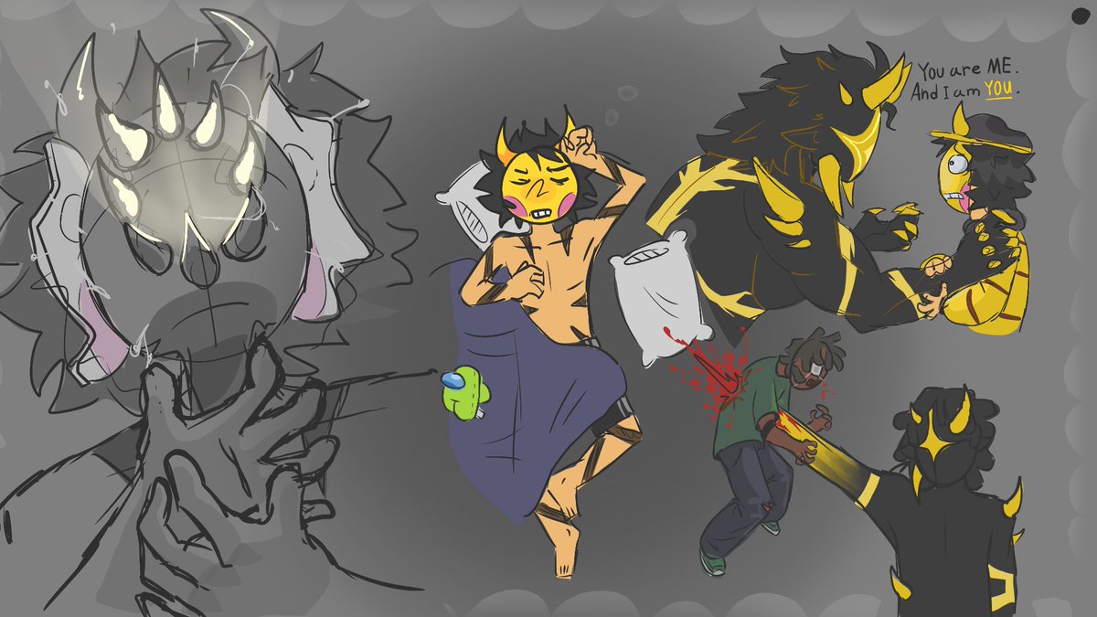 1o7sux's tweet photo. Nightmares

(my teacher complimented me for the blood splatter but told me not to draw “gore”🙄 cuz the girl next to me is sensitive to stuff like that https://t.co/ERLgsm7bhf