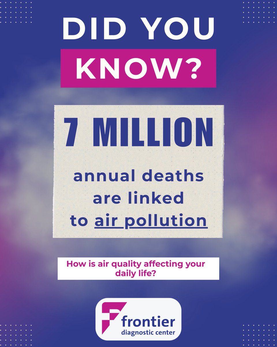 Frontierclinics's tweet photo. 7 million deaths a year. Air pollution is one of the world's biggest silent killers.

This World Environment Day, check in on your health. 🌍
#WorldEnvironmentDay #KigaliHealth https://t.co/C3WGXlJdz3