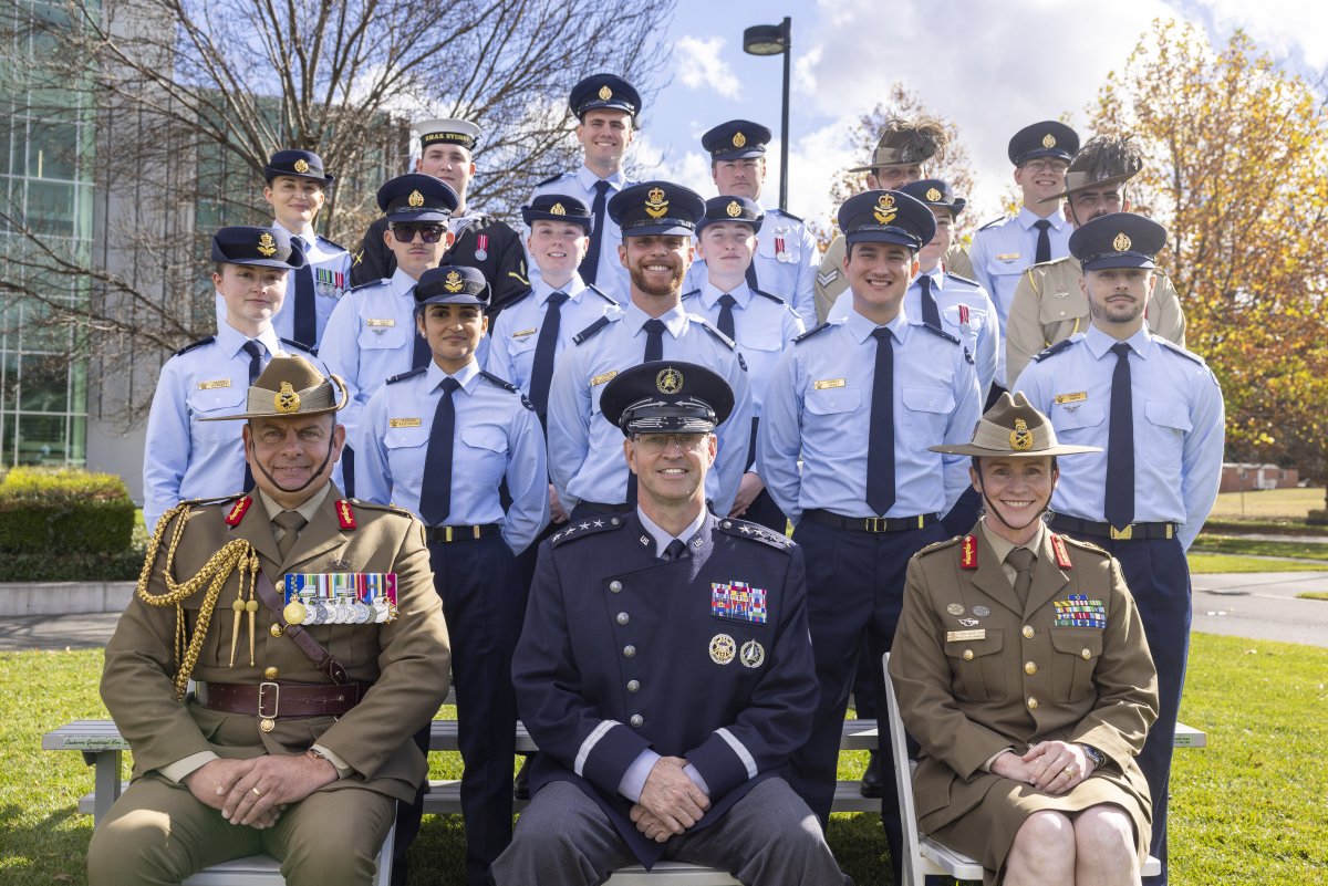 DefenceAust's tweet photo. To infinity and beyond 🛰️

The Australian Defence Force has marked a major milestone, formally accrediting its first group of space operations officers and specialists through a new joint training program. Sixteen @Australian_Navy, @AustralianArmy and @AusAirForce members graduated from the first Space Initial Employment Training Course in 📍 Canberra last month.

➡️ https://t.co/rHf14cqIwU

#YourADF