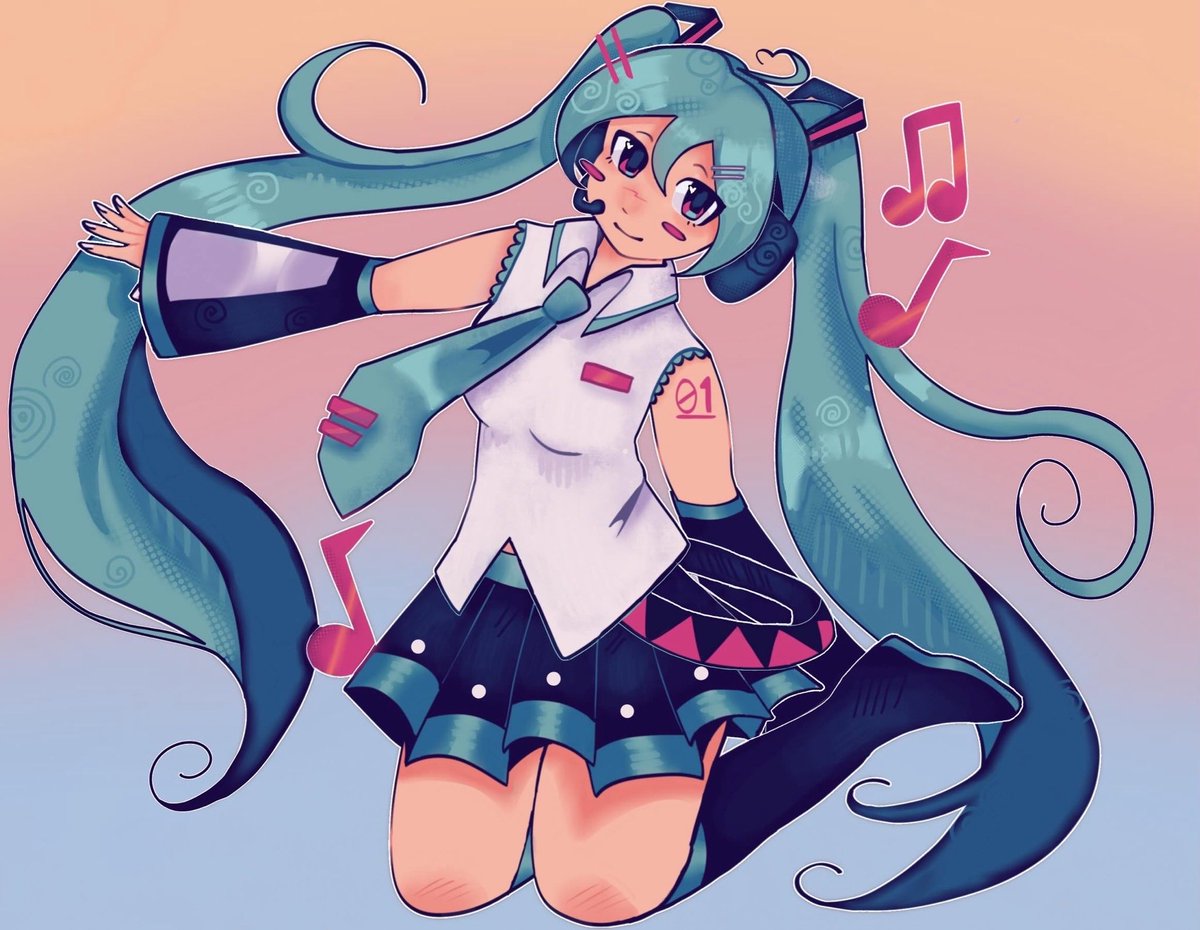 Pomxpomegranate's tweet photo. Hii here’s a Miku I just drew! I’d love to get some mutuals on here !! #HatsuneMikuArt https://t.co/L7k1dxgZoX