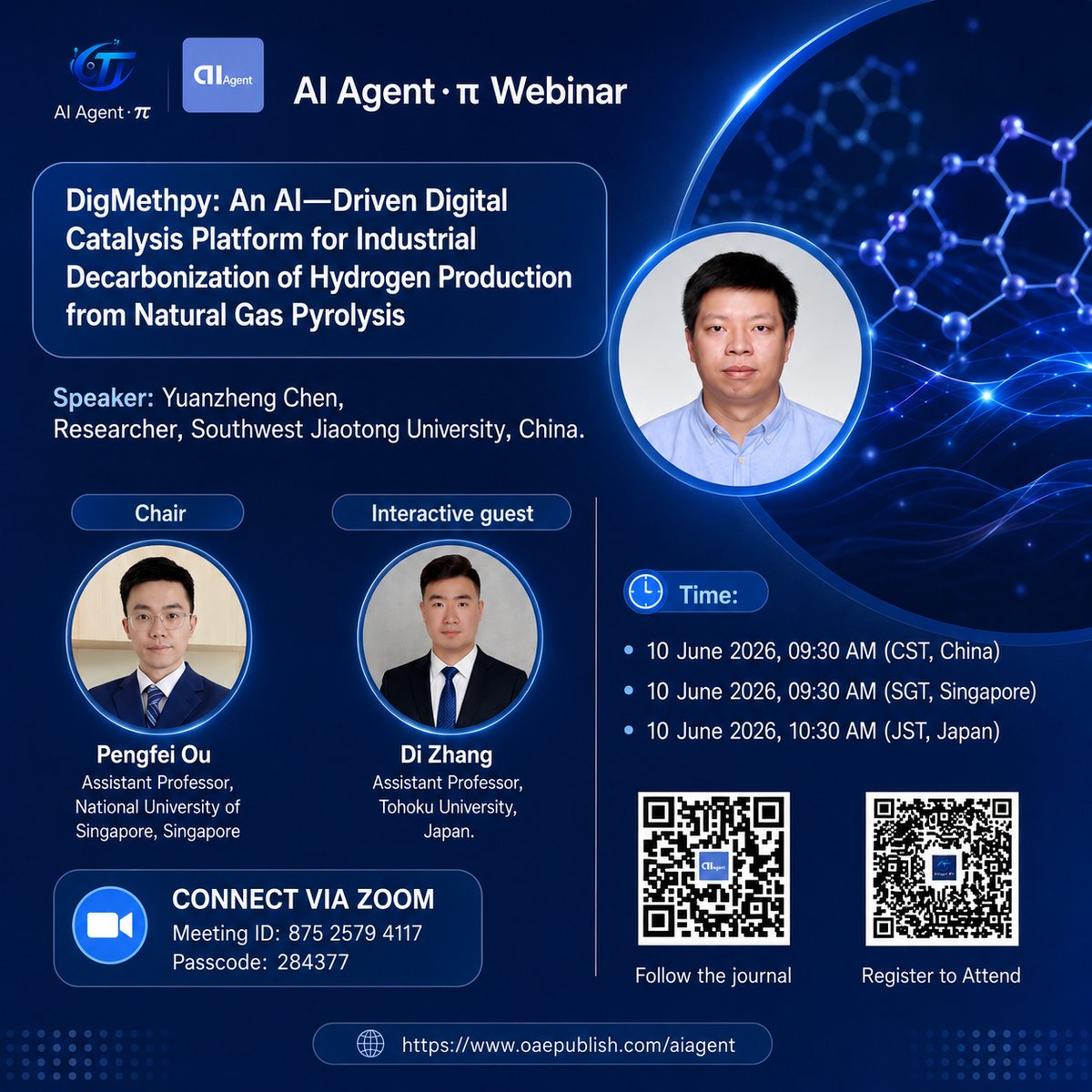 ai_aiagent's tweet photo. Join the AI Agent · π Webinar with researcher Yuanzheng Chen from Southwest Jiaotong University!
⏳ 1DAY LEFT!  Don’t Miss Out!
📷Register to Attend: https://t.co/r6oNhkqgU8
#AIAgent #AIformaterials https://t.co/IGkmAOyoqD