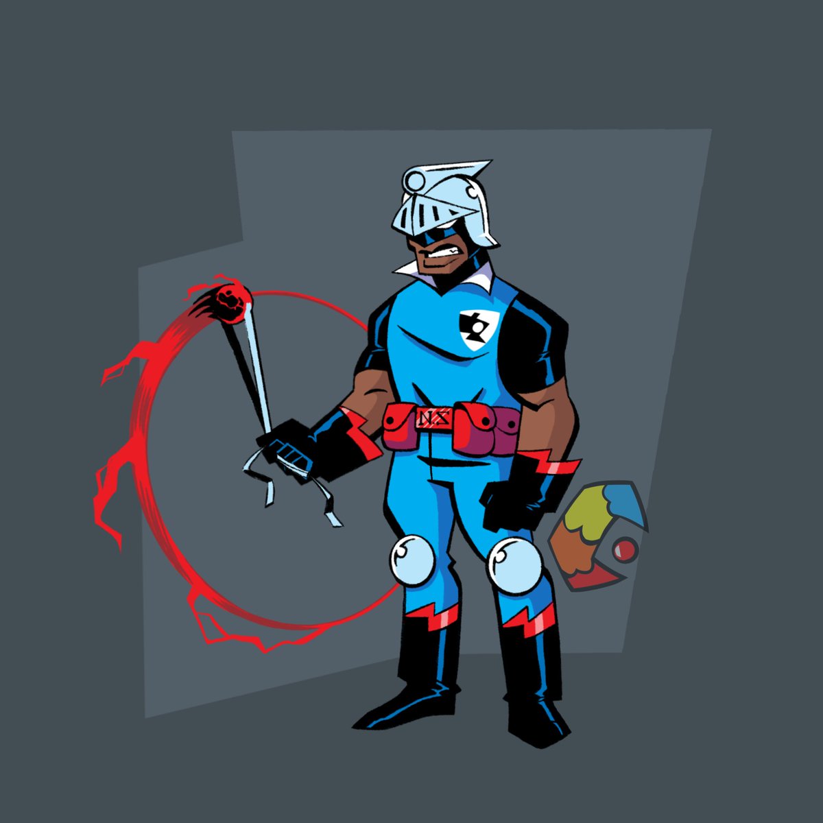 Bang_CTC's tweet photo. Slinger, the Teen Steam! Samson’s trusty sidekick.  

Has electricity in him, but only able to do tactile electromagnetism and short bursts. But with a meteorite of unknown material that can absorb his energy, swinging it builds up that energy and releases an electric boom! https://t.co/nnwUZEZEj3