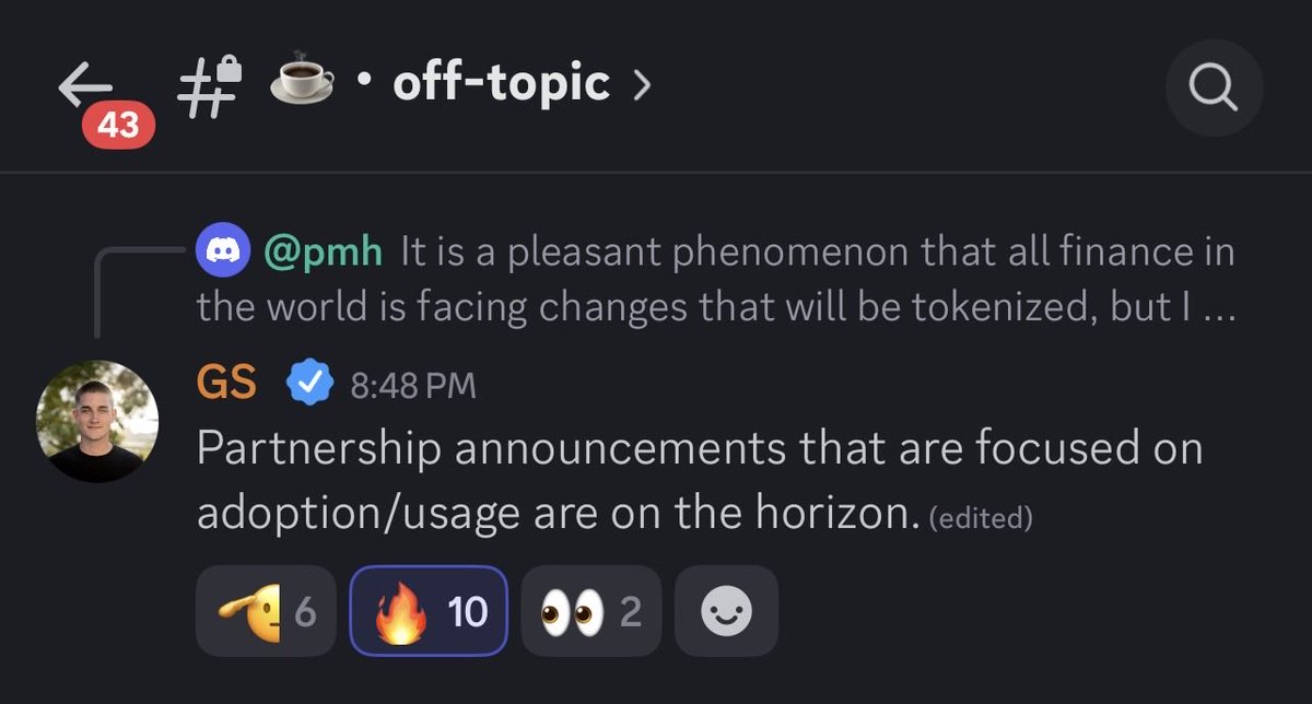 Brown_Thunder76's tweet photo. You’ve been asking for it.

Well, according to Gabe in Discord, partnership announcement(s) focused on adoption and usage are on the horizon.

What exactly they entail? Nobody knows yet.

But if there’s one thing I’ve learned over the past year, it’s that Ty’s ambitions for Keeta aren’t small.

Are you excited?

Because I sure am. 

@KeetaNetwork $KTA