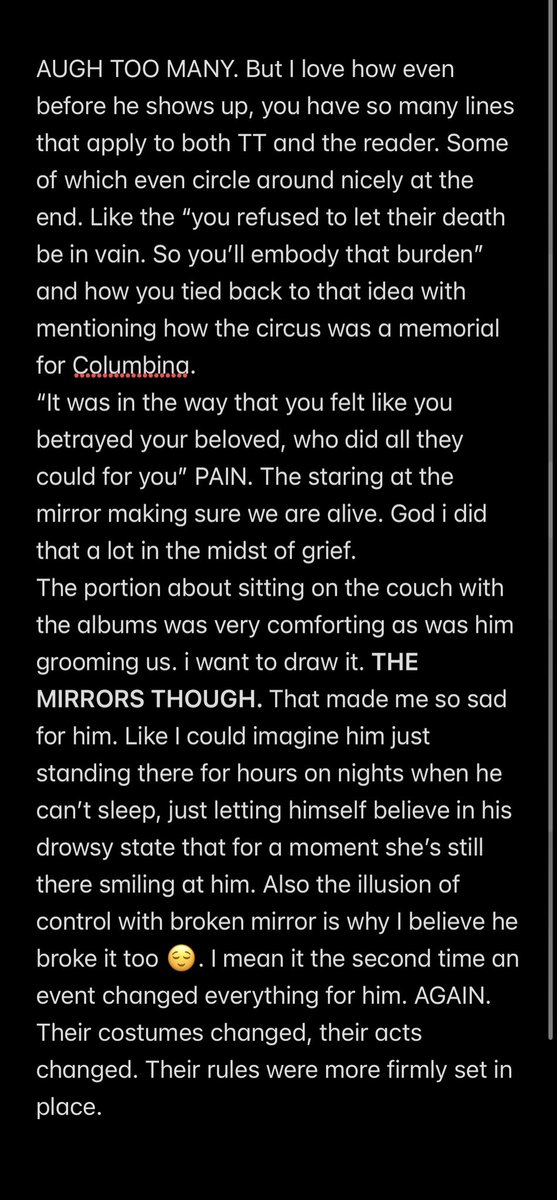 chaotics_art's tweet photo. @hexserath There’s a lot of lines and paragraphs where i paused and was like ooo that’s a good one. I read it once through earlier (when i reposted it) and again when I got home to like really take it in part by part lol. Each reread I would find something else I really like haha https://t.co/KkRmCsRXFW