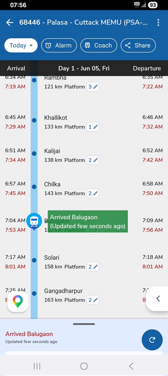priya_swain's tweet photo. @AshwiniVaishnaw @RailMinIndia @RailwaySeva train no 68446 is running 55min late within BALU today. It seems another day of #harassment #molested 1500 daily commuters by @srdomkur &amp; team. @DRMKhurdaRoad @EastCoastRail need your attention and look into this #matter #service. https://t.co/KR0UyVKUd0