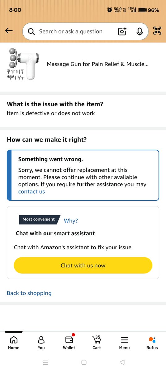 RideOnBumblebee's tweet photo. @amazonIN @amazon Since 3 days I'm trying replace/return the product but it's giving me error, it is nit working so please replace also I'm unable to connect chat support agent also Call Now not working please help.
Order placed 31 May 2026
Order number 403-6690835-6347519 https://t.co/RLCznE1EFe