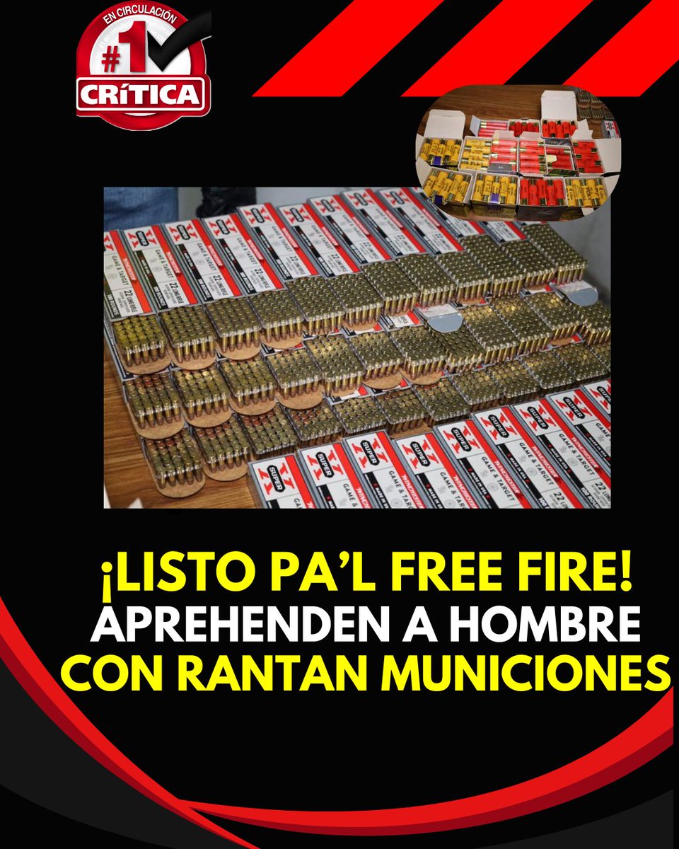 criticaenlinea's tweet photo. #SucesosCri Las unidades policiales @policiadepanama  lograron la aprehensión de una persona presuntamente vinculada a la compra ilícita de 5,325 municiones de diversos calibres. La acción responde a una investigación en curso por el delito de tráfico ilegal de armas en el distrito de San Miguelito.