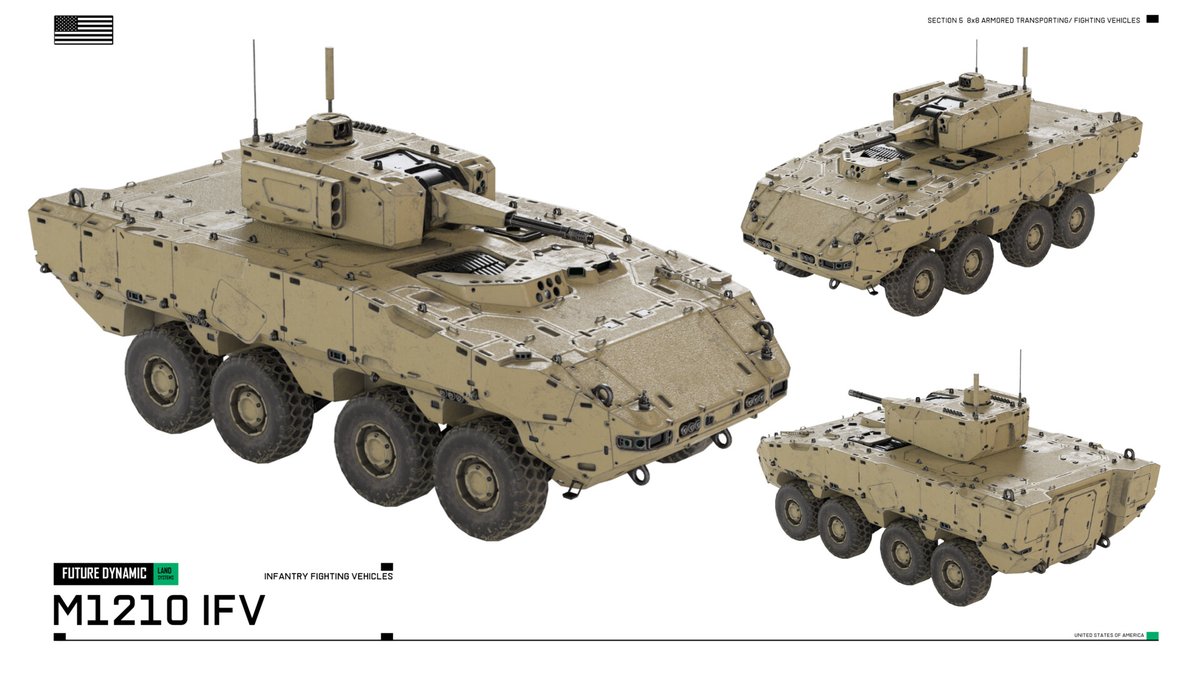 ToughSf's tweet photo. The M1210, a near-future wheeled Infantry Fighting Vehicle with heavy firepower and an extra-extra-wide armor package over its flanks.  
#art 
https://t.co/AUliDAhILW https://t.co/X1R8Fwc6dw