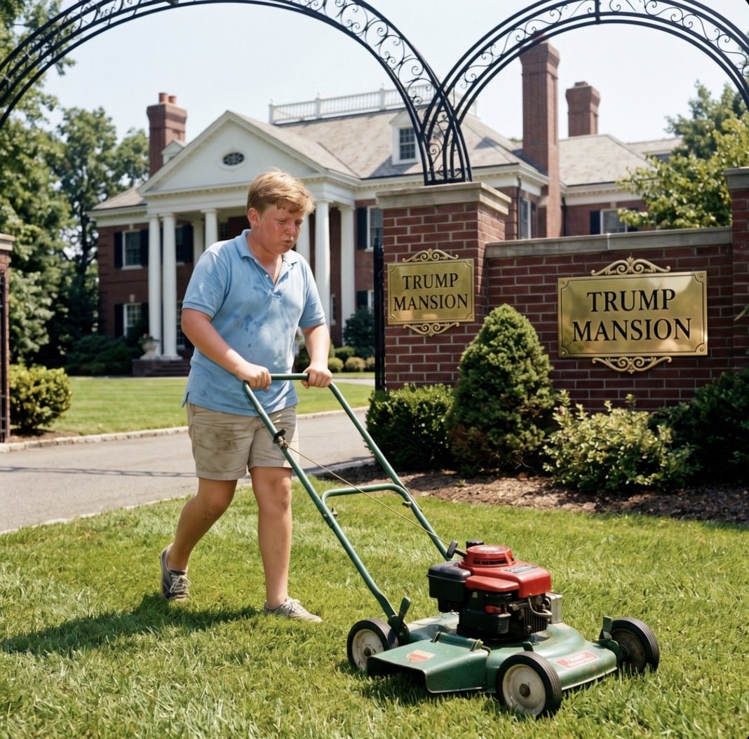 _SolutionsParty's tweet photo. @GuntherEagleman Very apt analogy since little 13-year old Donny mowed thousands of lawns and washed thousands of dishes to pay for his education… https://t.co/STnl8NmK4Y