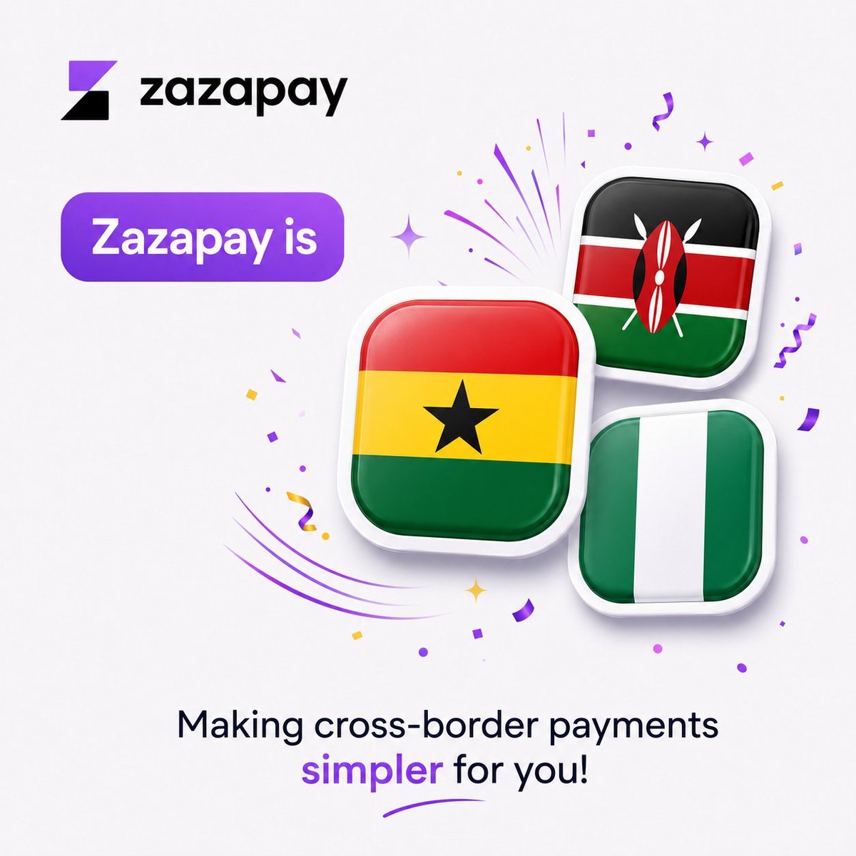 zazapayofficial's tweet photo. Zazapay is here to make cross-border payments simpler, faster, and stress-free. Send and receive money across Ghana, Kenya, and Nigeria with ease. One platform, three countries, seamless payments.#Zazapay #CrossBorderPayments #FintechAfrica #Ghana #Kenya #Nigeria #Bitcoin https://t.co/JLo7JwSyln