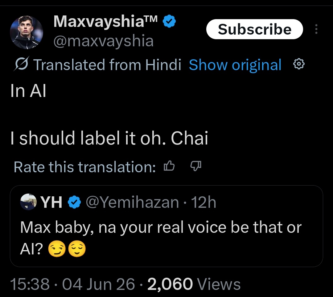 ACGolden002's tweet photo. @maxvayshia When pidgin turn Hindi?😅 https://t.co/pw6BzWOGls