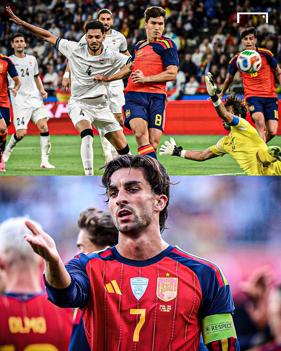 goal's tweet photo. Work to do for La Roja! 🇪🇸

Ferran Torres scores early, but Spain are held to a shock 1-1 draw by Iraq in their final home warm-up game before jetting off to the World Cup 😬 https://t.co/t6LC5MYECB