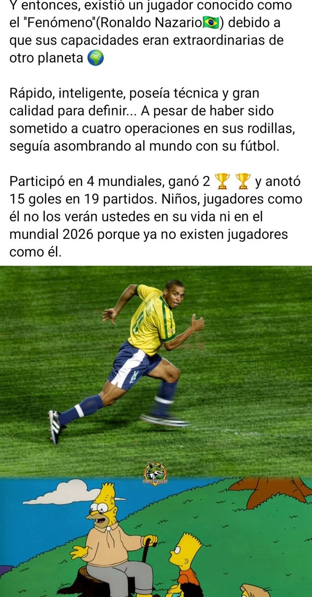 r9carloss's tweet photo. No hay ni habrá otro jugar como el fenómeno.

Lejos el mas grande de la historia. https://t.co/WOd3f32LUD