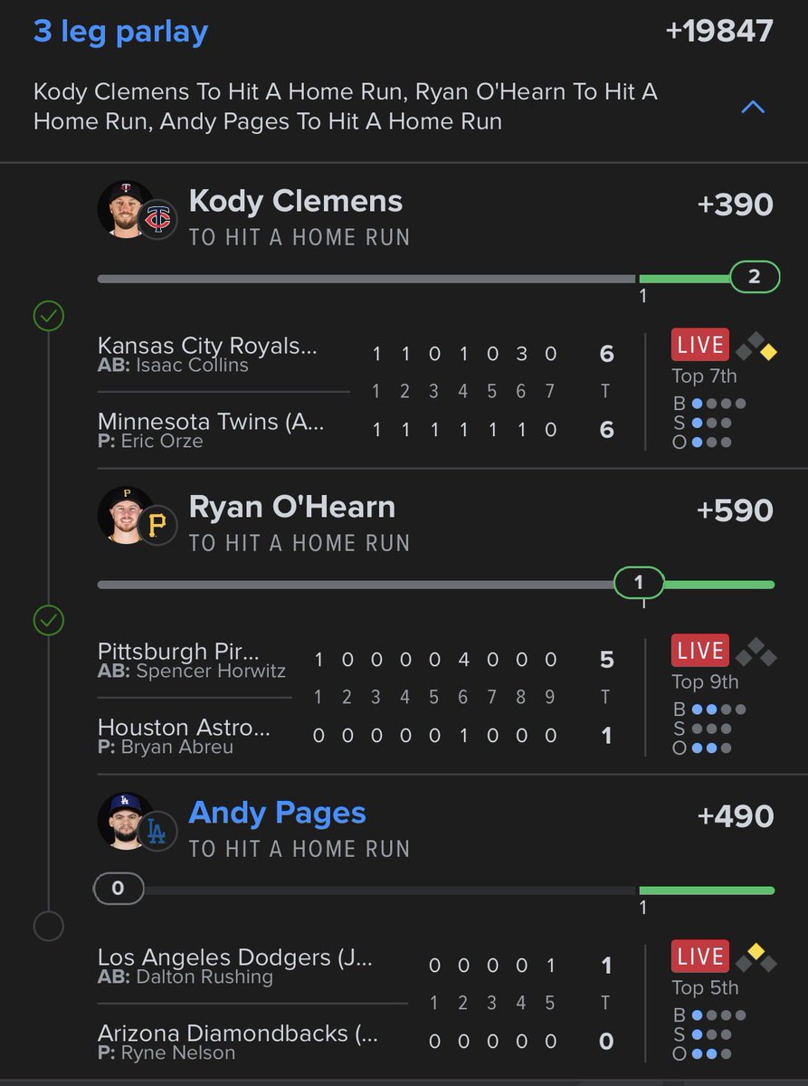 BJCashman's tweet photo. @KasperMLB and @HomeRunPredict may I please get some candles for Pages?
Appreciate y’all https://t.co/Hmg2xuTVB3