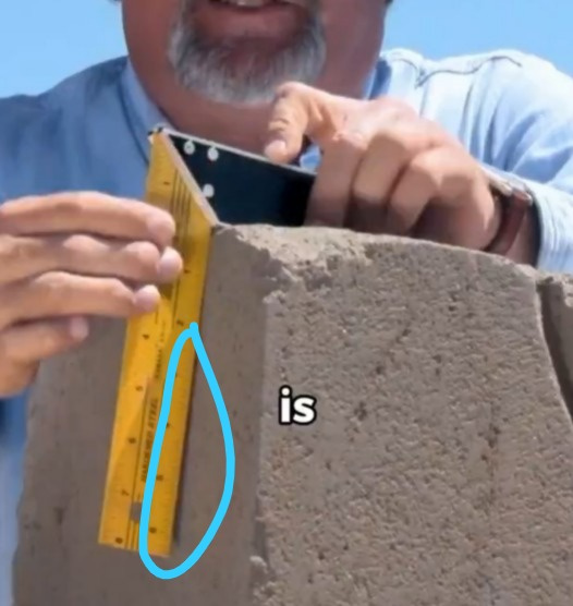 DrHughT's tweet photo. The funniest part of this video is that he claims it's been cut at "very accurate right angles," then proceeds to show a series of angles that are very clearly not right angles. https://t.co/g7b6SOnCc8