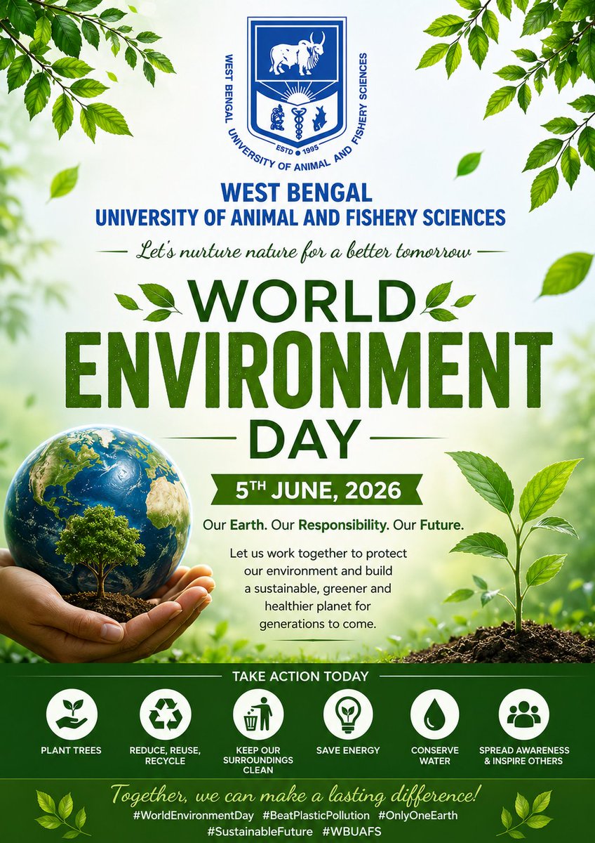 wbuafsoffical's tweet photo. #WorldEnvironmentDay
#BeatPlasticPollution
#OnlyOneEarth
#wbuafs
#wbuafsofficial https://t.co/i3vgJ3VBKW