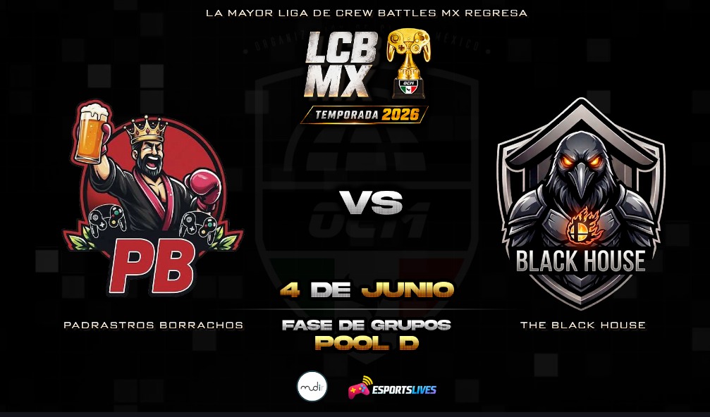 ocm_gg's tweet photo. 🚨 EN UNOS MINUTOS 🚨

La Pool D de LCBMX entra en acción.

⚔️ https://t.co/rv7O8gZXxr vs The Black House

Dos equipos. Un objetivo: comenzar la temporada 2026 con una victoria.

🎙️ @lopunnyboy09 y @SaloTweets

📺 En vivo en unos minutos:
https://t.co/UqhRYhI5Xe
#LCBMX #CrewBattlesMX #SSBU #SmashMexico #EsportsMX