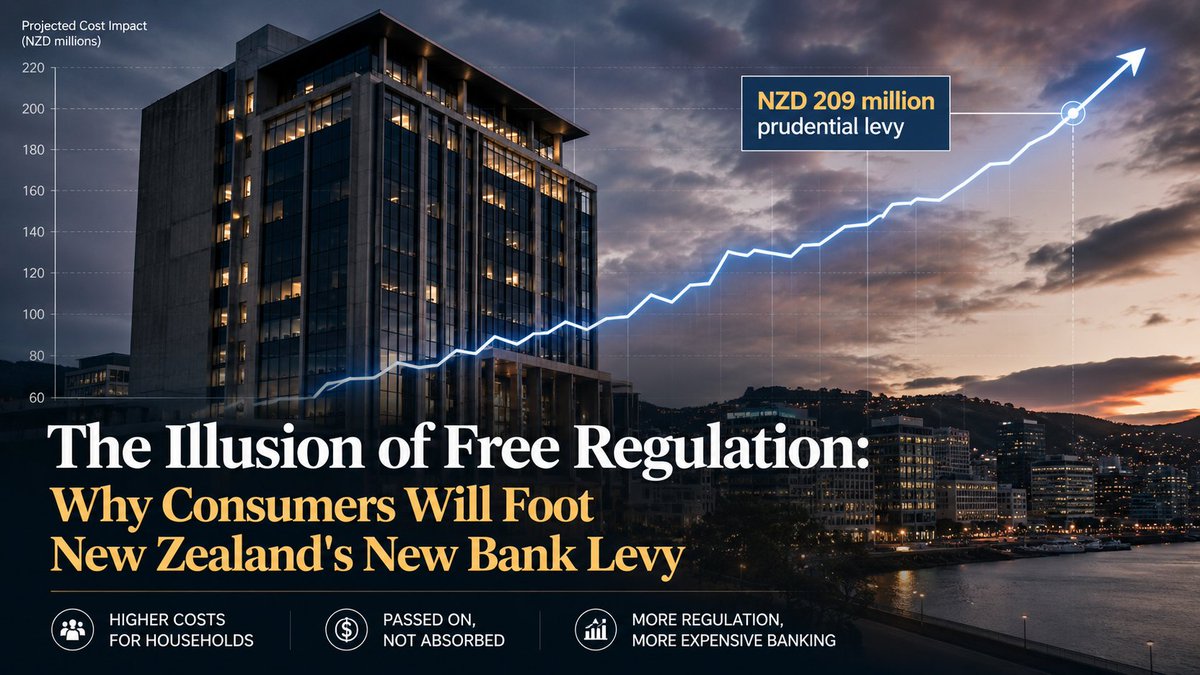 anzfinancedaily's tweet photo. Finance Minister Nicola Willis claims banks will absorb the new $209m regulatory levy. We disagree. In a concentrated market like New Zealand, consumers almost always end up footing the bill.
Read our full analysis: https://t.co/0erhWiQeYf
#NZBanking #BankingFees #HiddenTax https://t.co/SO9O5CcqHe