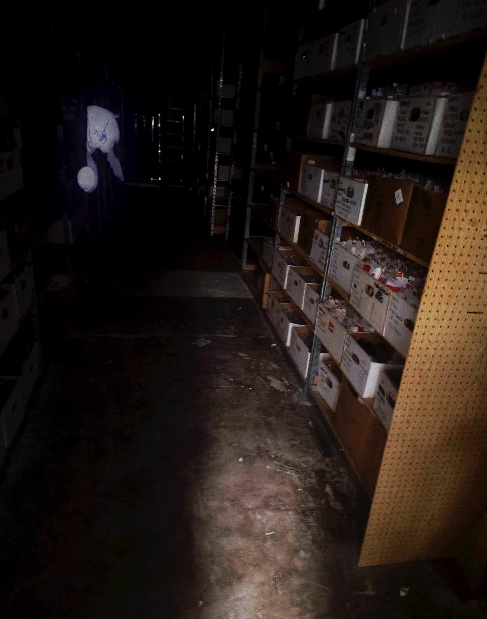 ku watching from a supply closet
