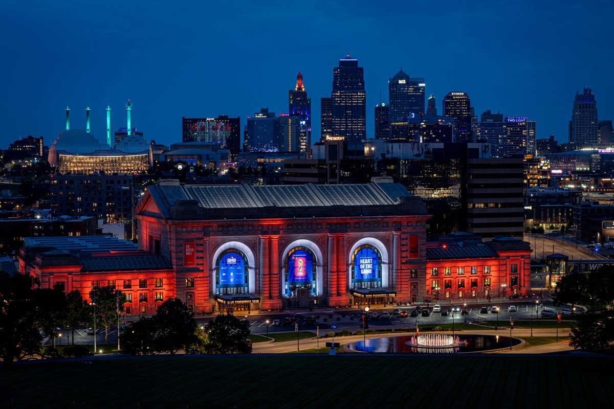 UnionStationKC's tweet photo. Tonight, Union Station is lighting up in support of the @KC_Mavericks! Join us as we celebrate their ECHL Western Conference Championship and cheer them on in the 2026 Kelly Cup Finals.
Let's go, Mavs!
Photos by Kent Auf Der Heide
#MavsNation #UnfinishedBusiness https://t.co/bAHmsWwmsm