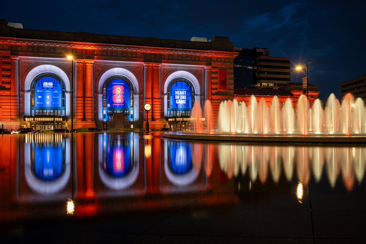 UnionStationKC's tweet photo. Tonight, Union Station is lighting up in support of the @KC_Mavericks! Join us as we celebrate their ECHL Western Conference Championship and cheer them on in the 2026 Kelly Cup Finals.
Let's go, Mavs!
Photos by Kent Auf Der Heide
#MavsNation #UnfinishedBusiness https://t.co/bAHmsWwmsm