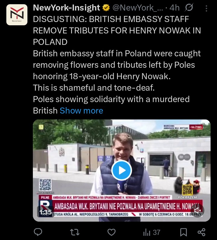 TheCivicAsian's tweet photo. @donaldtusk 
@MSZ_RP 

The UK's anti-Zionist government is showing callous disregard for Polish lives on top of allowing its police forces to murder members of the Polish diaspora. Now would be a good time to expel the UK embassy and cut all diplomatic ties to the UK. https://t.co/xF5wqDhw5n